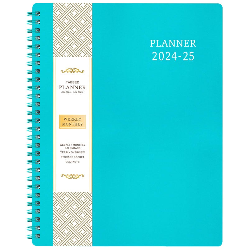 BooQool 2024-2025 Planner - Jul. 2024 - Jun. 2025, 8"" x 10"", Planner 2024-2025, Weekly & Monthly Planner 2024-2025, Flexible Cover, to-Do List, Twin-Wire Binding - Image 1